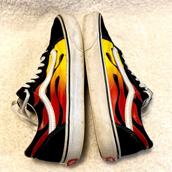 Vans Old Skool Flame Fire Slate Shoes - Picture 4 of 9